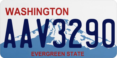 WA license plate AAV3290