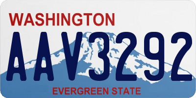 WA license plate AAV3292