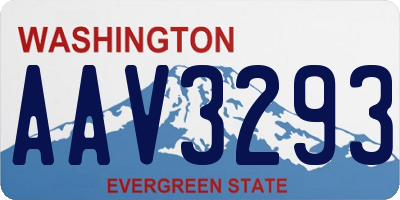 WA license plate AAV3293