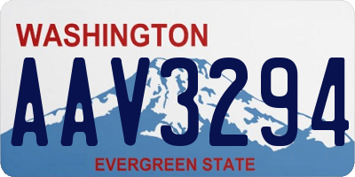 WA license plate AAV3294