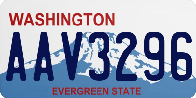 WA license plate AAV3296