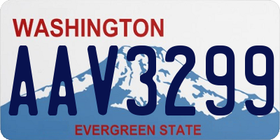 WA license plate AAV3299