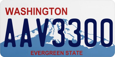 WA license plate AAV3300