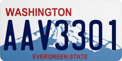WA license plate AAV3301