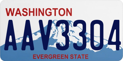 WA license plate AAV3304