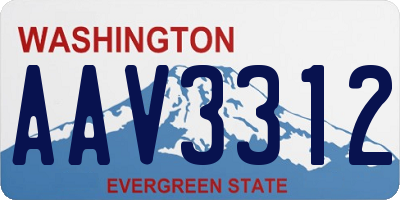 WA license plate AAV3312