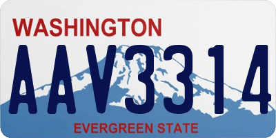 WA license plate AAV3314