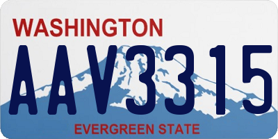 WA license plate AAV3315