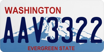 WA license plate AAV3322