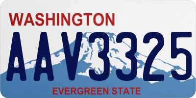 WA license plate AAV3325