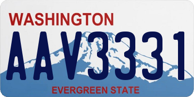 WA license plate AAV3331