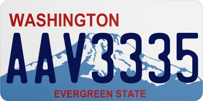 WA license plate AAV3335