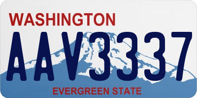 WA license plate AAV3337