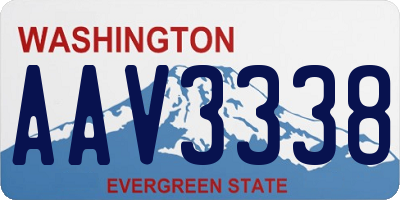 WA license plate AAV3338