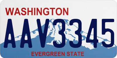 WA license plate AAV3345