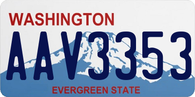 WA license plate AAV3353