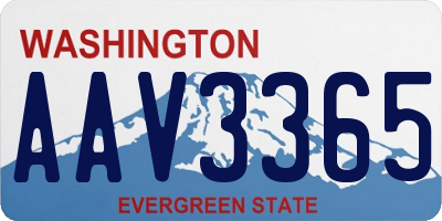 WA license plate AAV3365