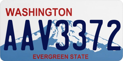 WA license plate AAV3372