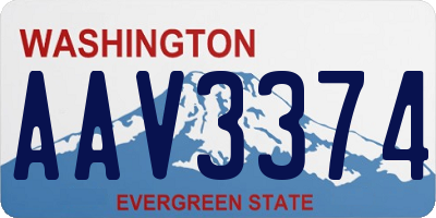 WA license plate AAV3374