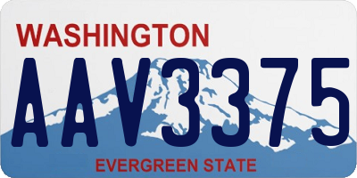 WA license plate AAV3375
