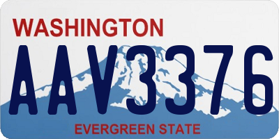 WA license plate AAV3376