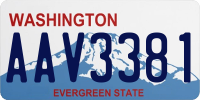 WA license plate AAV3381