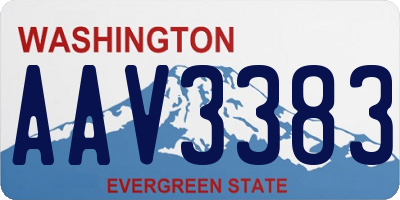 WA license plate AAV3383