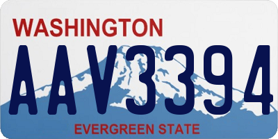 WA license plate AAV3394
