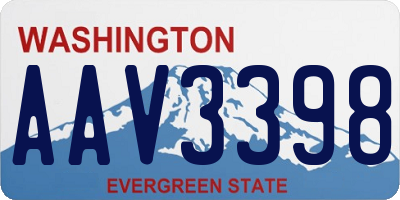 WA license plate AAV3398