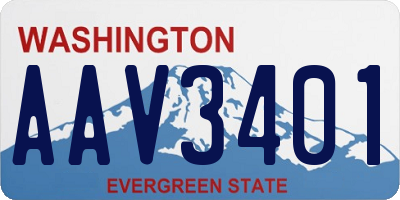 WA license plate AAV3401