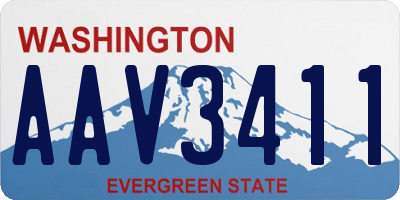 WA license plate AAV3411