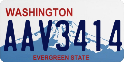 WA license plate AAV3414