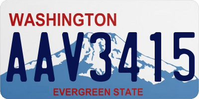 WA license plate AAV3415