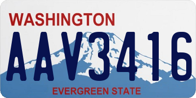 WA license plate AAV3416