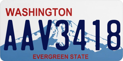 WA license plate AAV3418