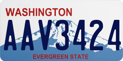 WA license plate AAV3424