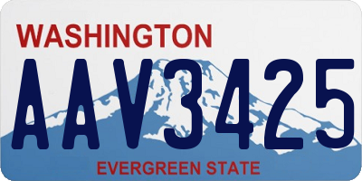 WA license plate AAV3425