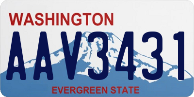 WA license plate AAV3431
