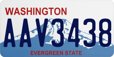 WA license plate AAV3438
