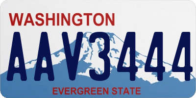WA license plate AAV3444
