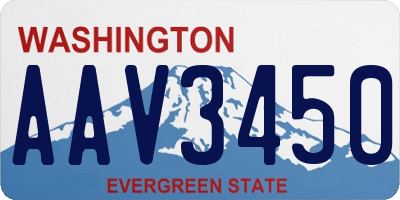 WA license plate AAV3450
