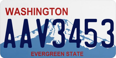 WA license plate AAV3453