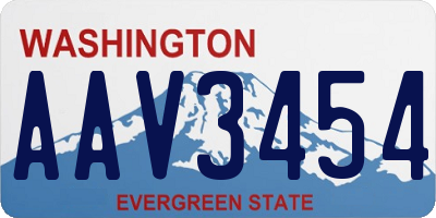 WA license plate AAV3454