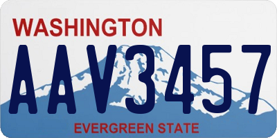 WA license plate AAV3457