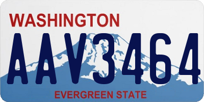 WA license plate AAV3464