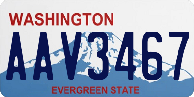 WA license plate AAV3467