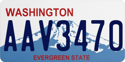 WA license plate AAV3470