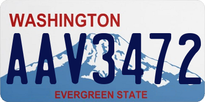 WA license plate AAV3472
