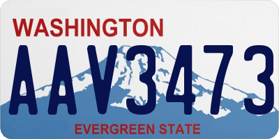 WA license plate AAV3473