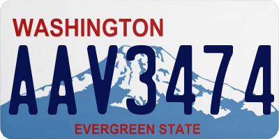 WA license plate AAV3474